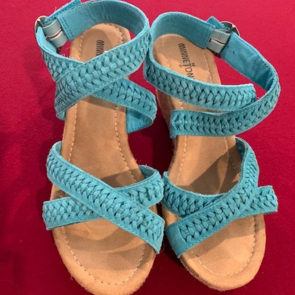 aqua colored women's sandals